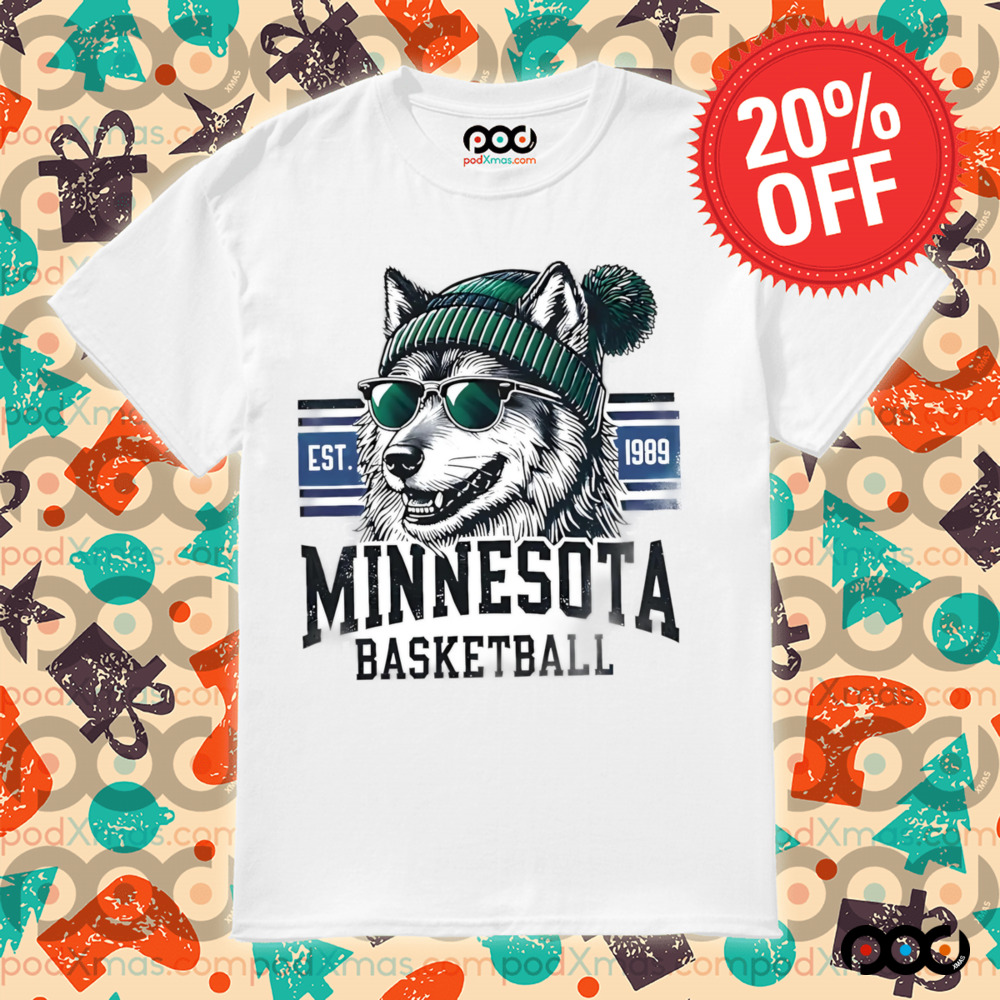 Minnesota Basketball Est. 1989 Cool mascot wears glasses shirt