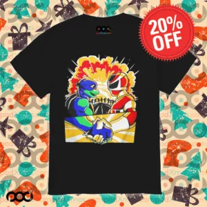 Mutant power team Teenage Mutant Ninja Turtles and Mighty Morphin Power Rangers teamed up shirt