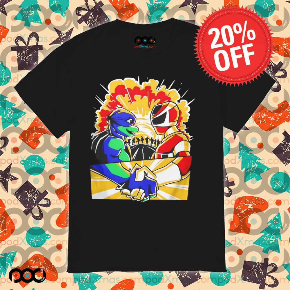 Mutant power team Teenage Mutant Ninja Turtles and Mighty Morphin Power Rangers teamed up shirt 6 Mutant power team Teenage Mutant Ninja Turtles and Mighty Morphin Power Rangers teamed up shirt