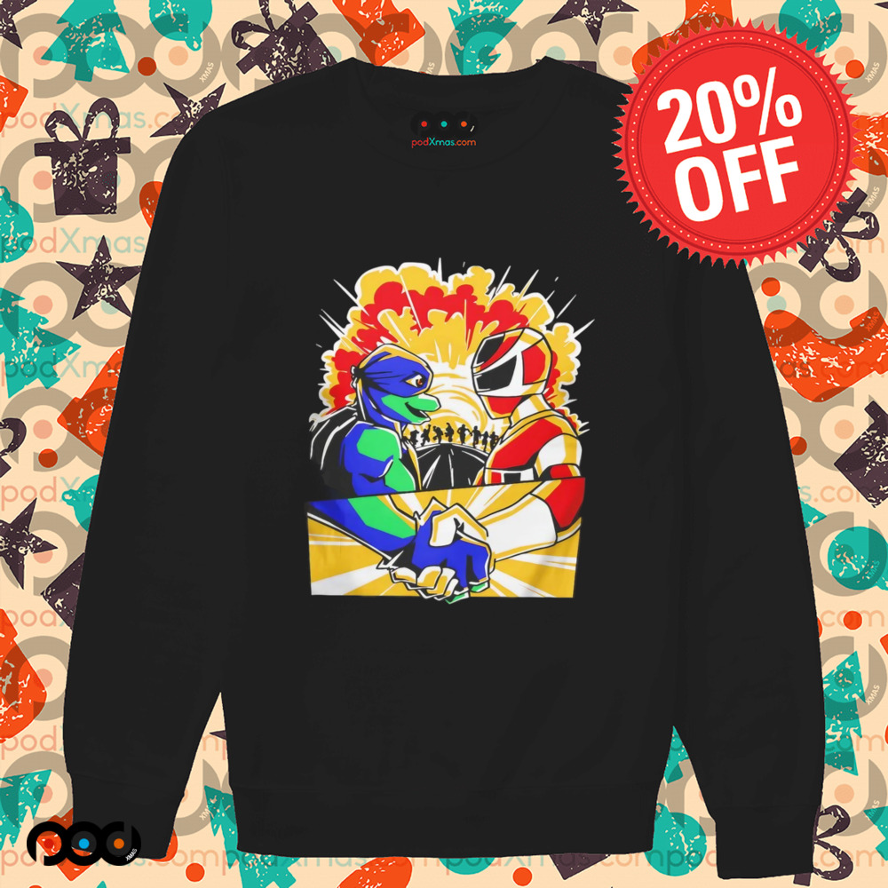 Mutant power team Teenage Mutant Ninja Turtles and Mighty Morphin Power Rangers teamed up shirt