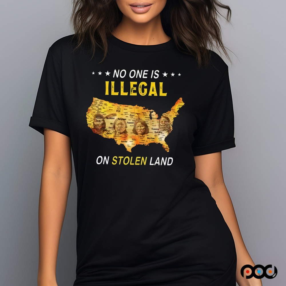 No one illegal on stolen land map Native American shirt No one illegal on stolen land map Native American shirt