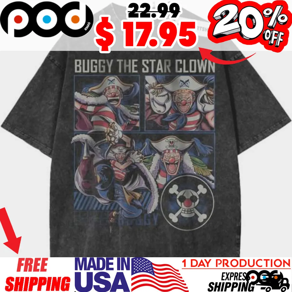 One Piece buggy the star clown shirt