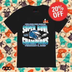 Philadelphia Eagles 2025 Super Bowl LIX Champions helmet shirt