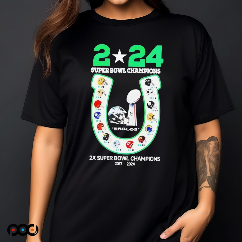 Philadelphia Eagles 2X Super Bowl LIX Champions 2024 shirt