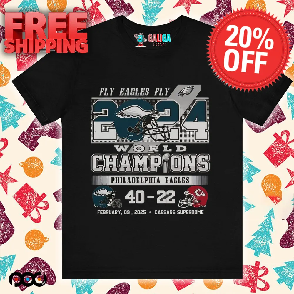 Philadelphia Eagles Hot Fly Eagles Fly' 2024 World Champions Shirt