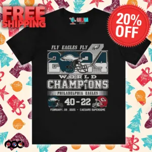 Philadelphia Eagles Hot Fly Eagles Fly' 2024 World Champions Shirt