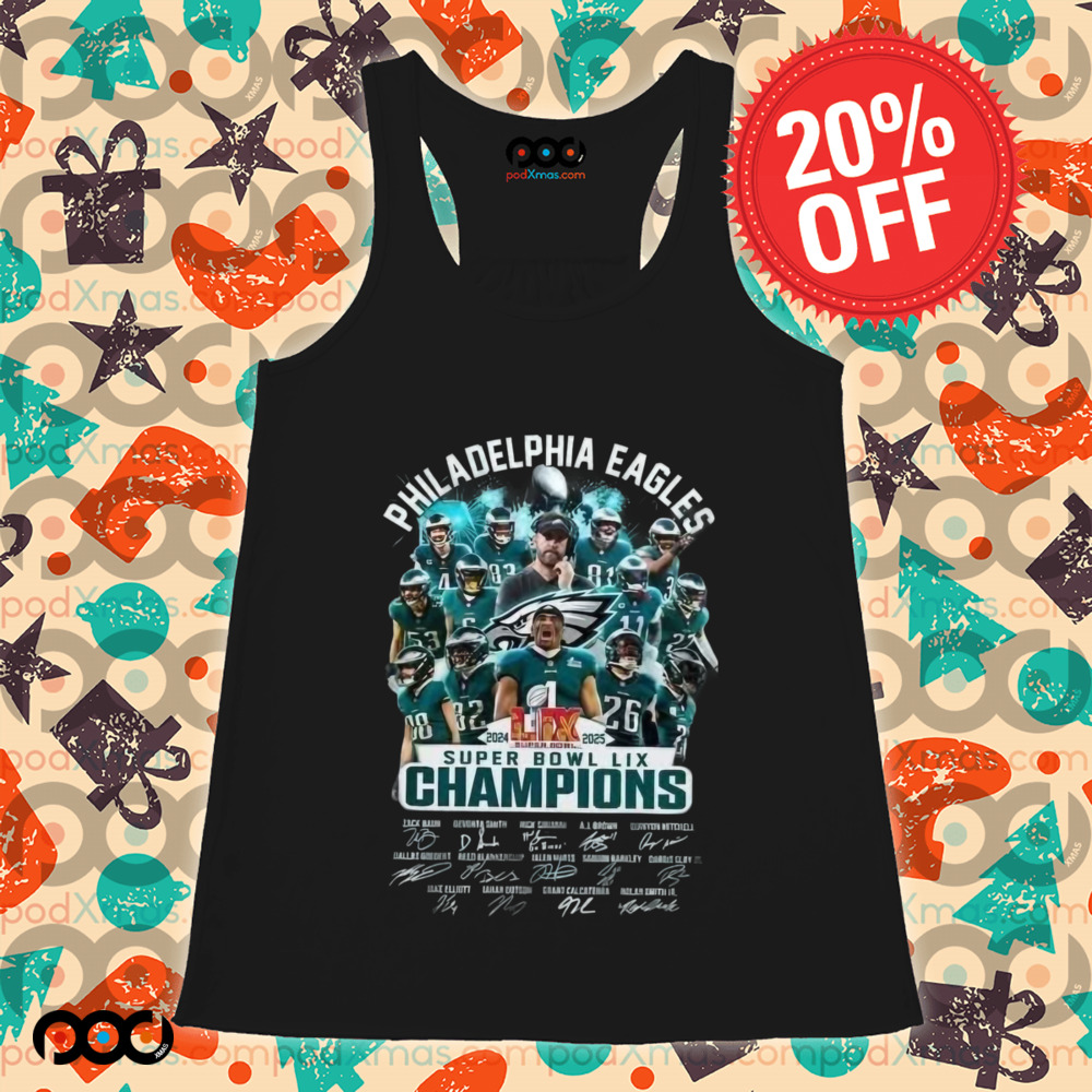 Philadelphia Eagles Majestic Super Bowl LIX Champions Signature 2025 T-Shirt