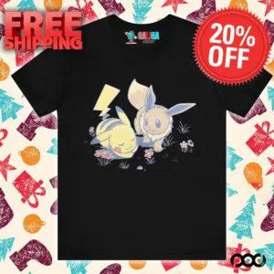 Pokemon Pikachu & Eevee Flowers Skimmer Girls Shirt