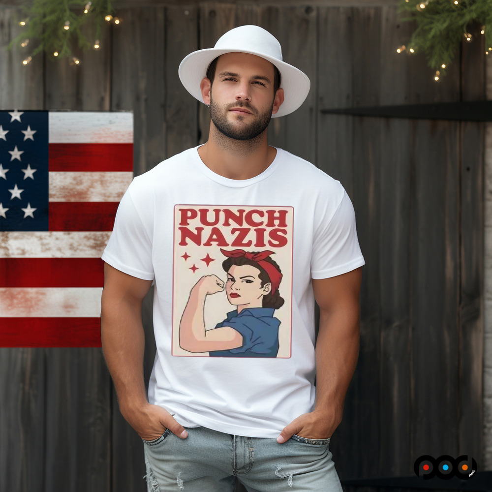 Punch Nazis Strong Girls Shirt