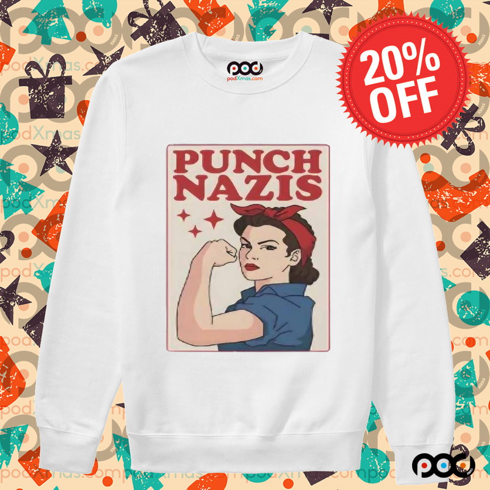 Punch Nazis Strong Girls Shirt