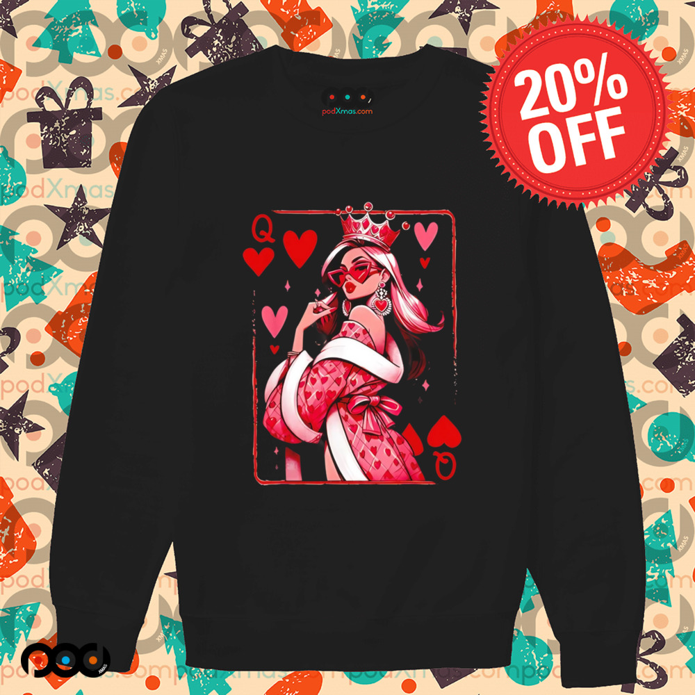 Queen Of Hearts Cute Feminist Playing Card Design shirt