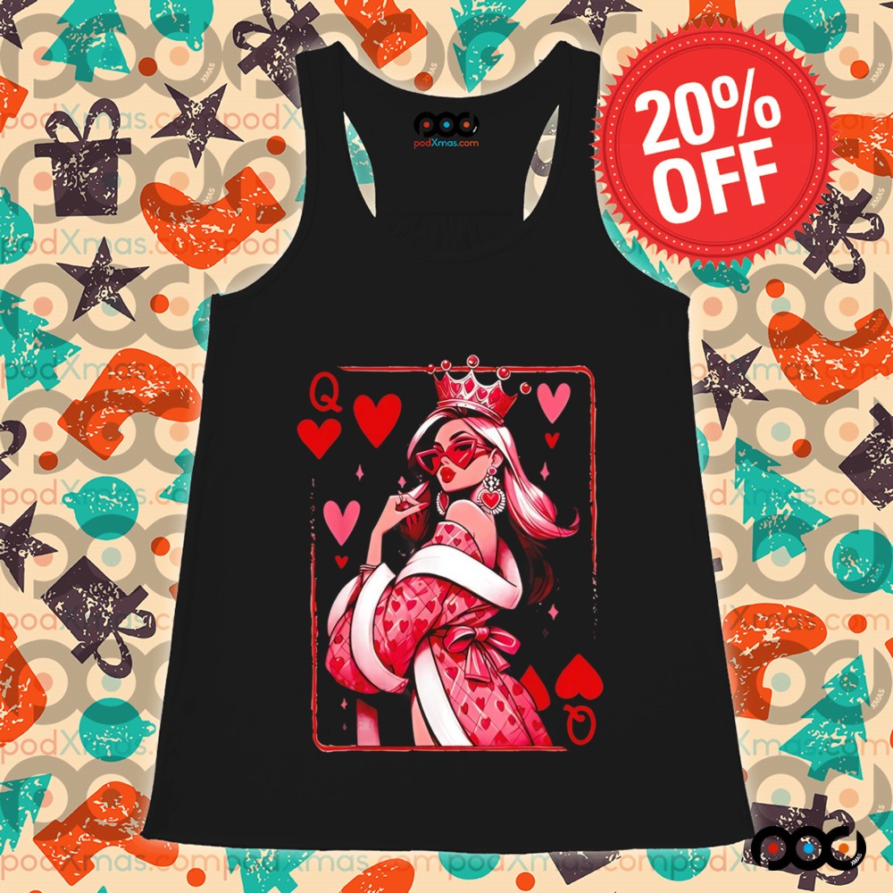 Queen Of Hearts Cute Feminist Playing Card Design shirt