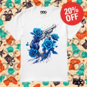 Rose blue with gun shirt