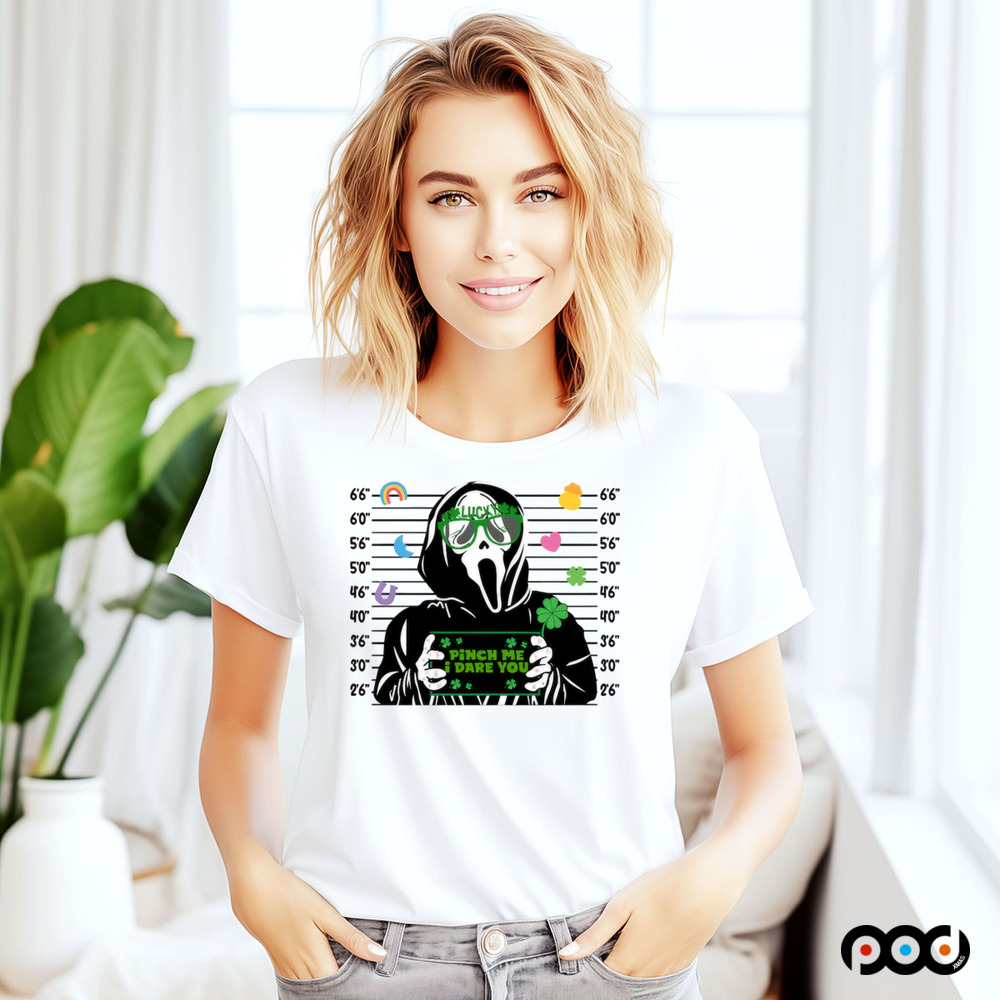 Scream Ghost Face St. Patty Pinch Me I Dare You St.Patrick's Day Shirt