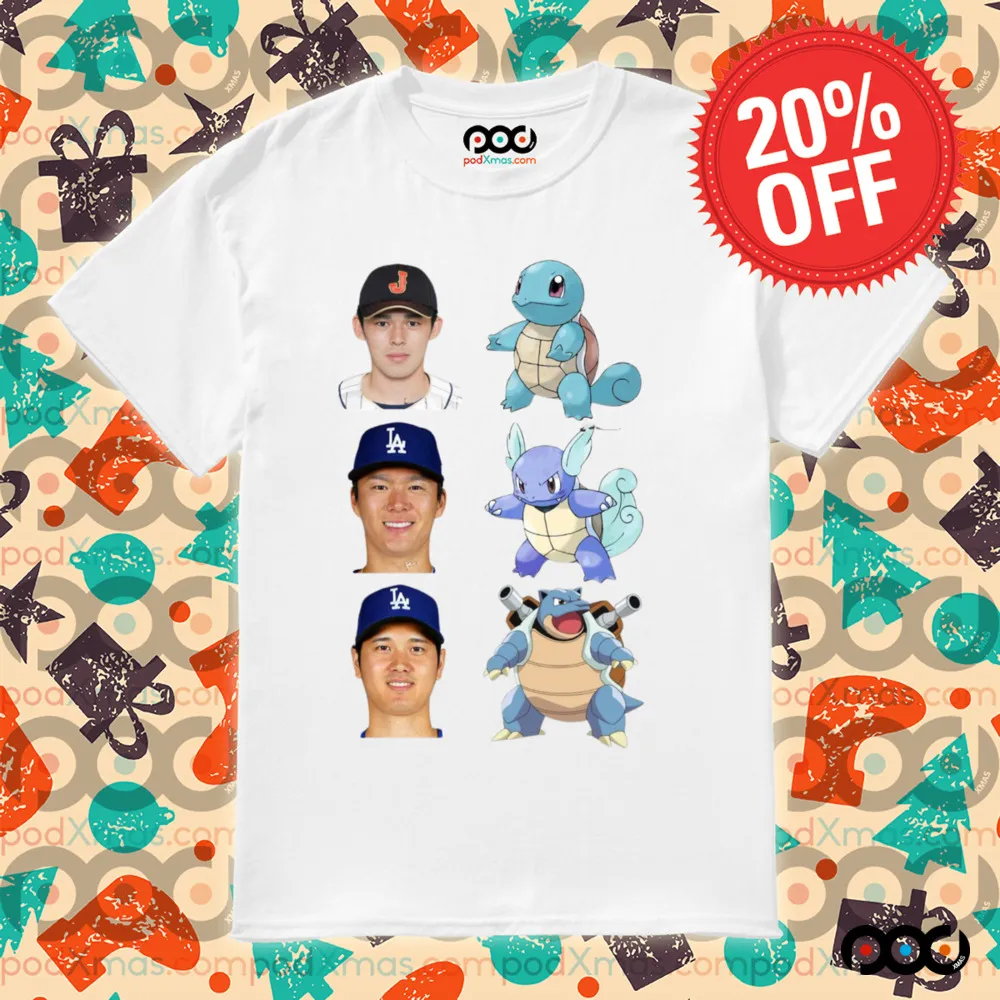Shohei Ohtani vs Pokemon Zenigame evolution Shirt