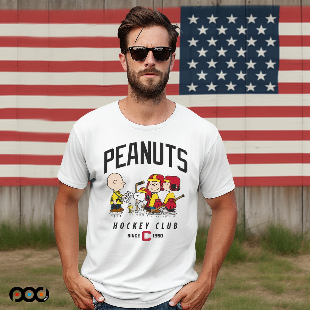 Snoopy Charlie Brown Peanuts Hockey Fan Jersey Club Since 1950 Shirt