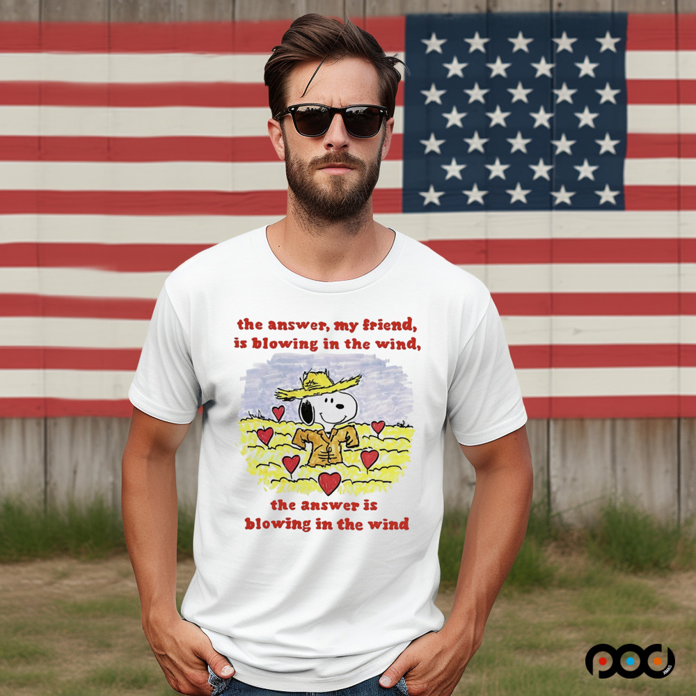 Snoopy the answer my friend is blowin in the wind the answer is blowing in the wind shirt