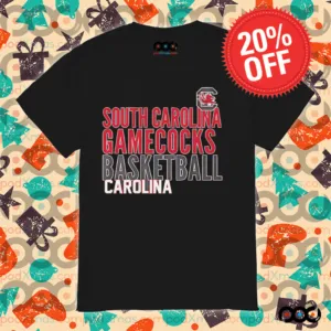 South Carolina Gamecocks basketball text logo overlay shirt