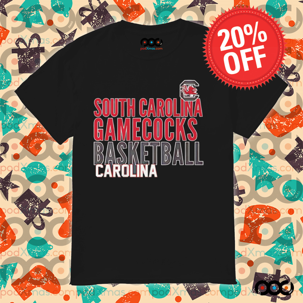 South Carolina Gamecocks basketball text logo overlay shirt