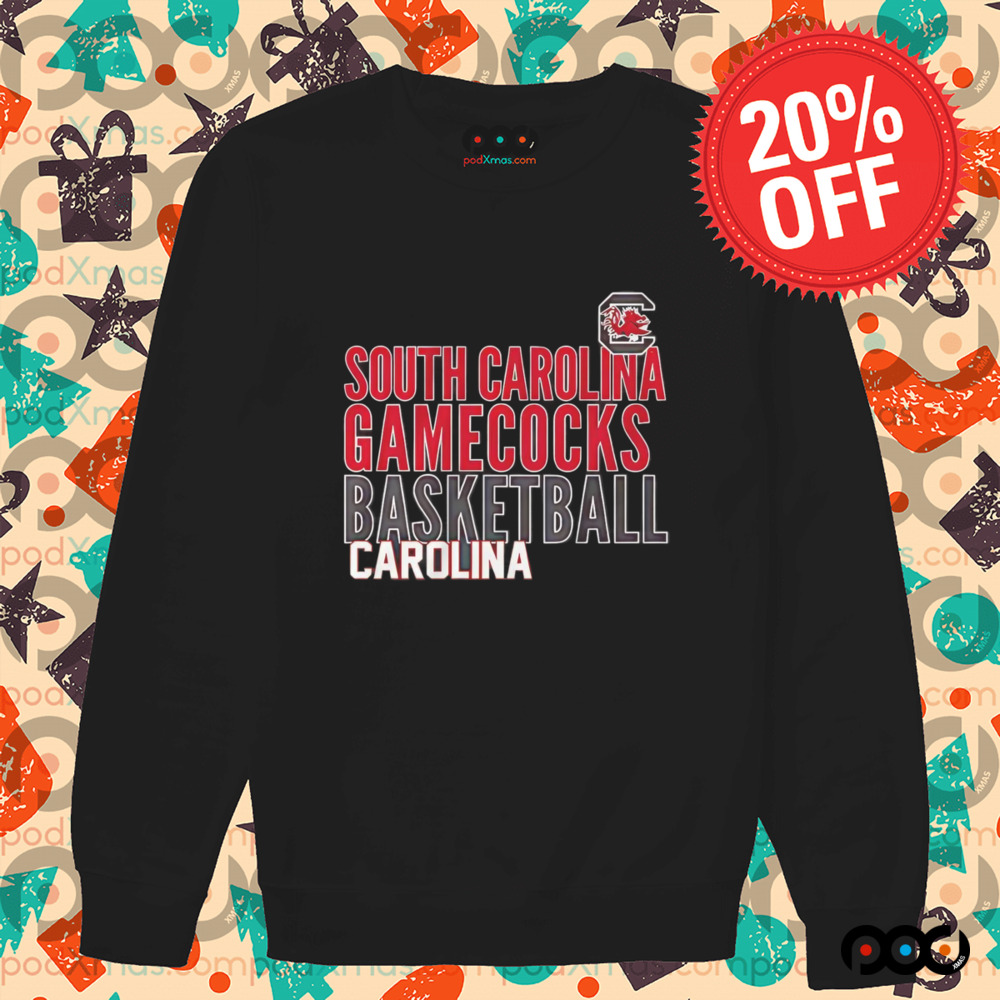 South Carolina Gamecocks basketball text logo overlay shirt