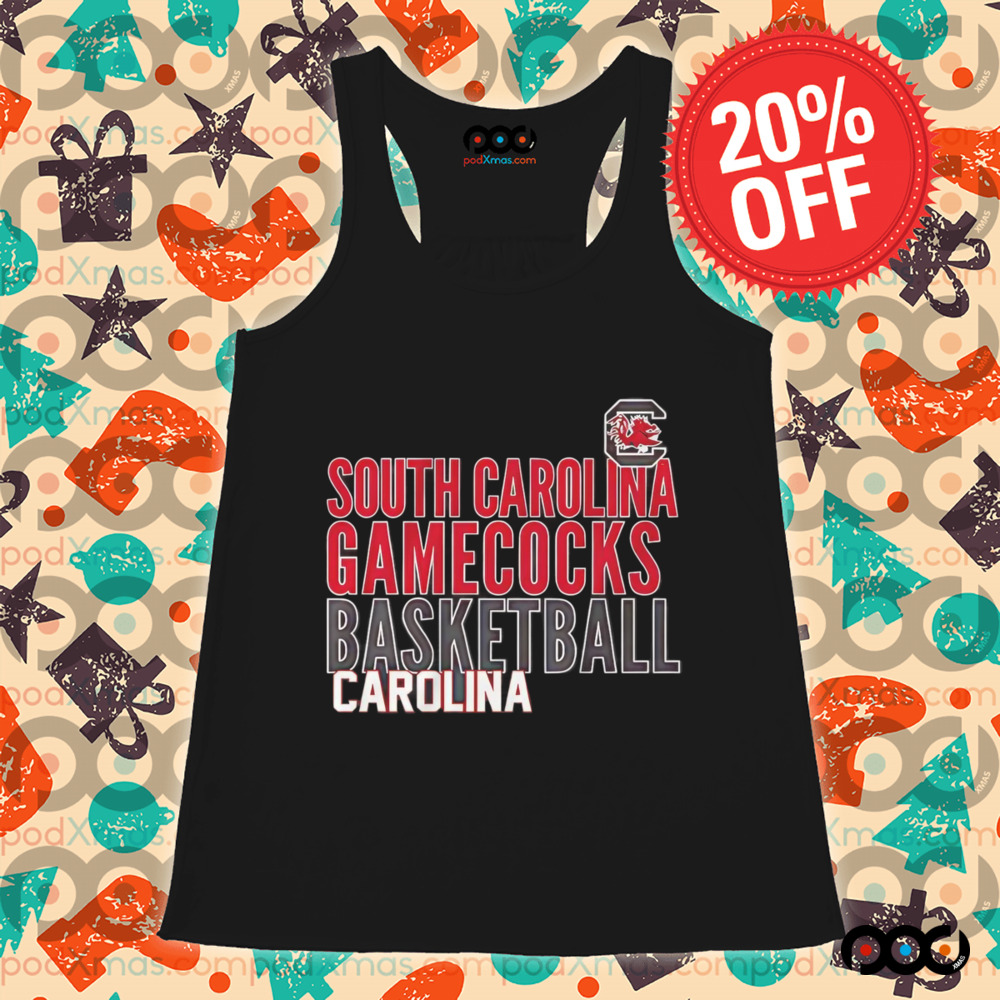 South Carolina Gamecocks basketball text logo overlay shirt