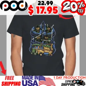 Teenage Mutant Ninja Turtles the brothers the Party Wagon and Shredder half shell heroes shirt