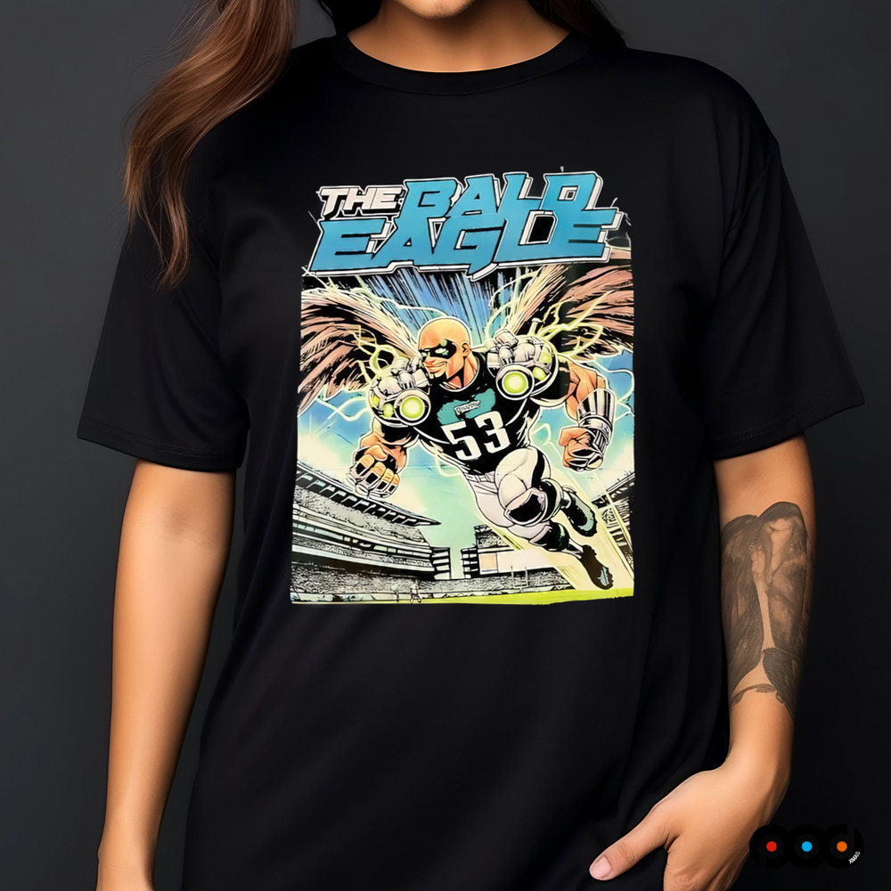 The Bald Eagle Zack Baun Landon Dickerson Wearing Philadelphia Eagles shirt