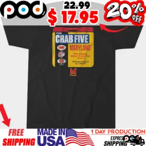 The Crab Five Old Bay Can Maryland Basketball Old Bay Seasoning Design shirt