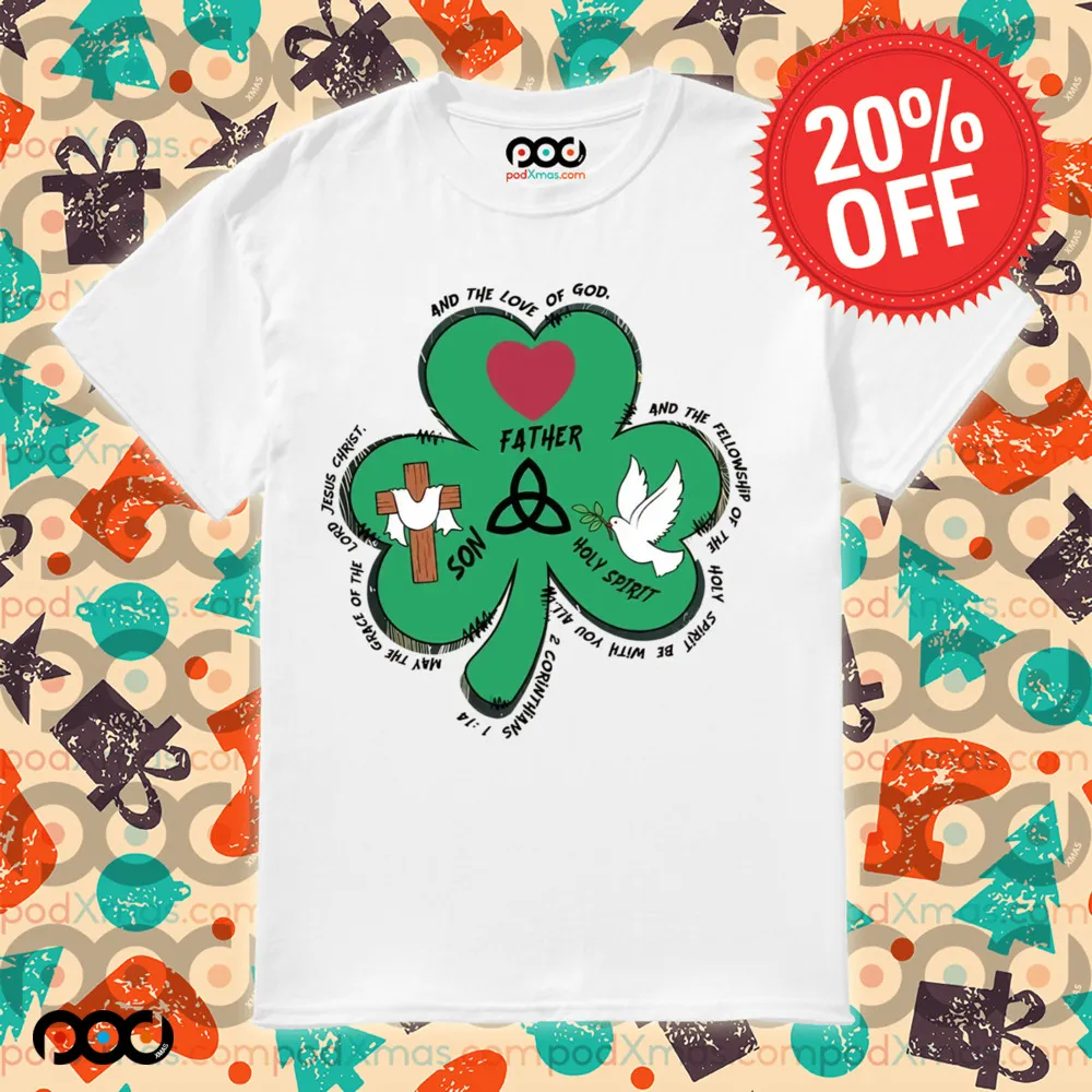 Trinity Clovers St. Patrick's Day Christian Washed Shirt