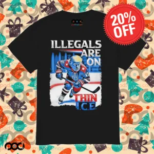 Trump 47 Maga Hockey Illegals Are On Thin Ice Shirt