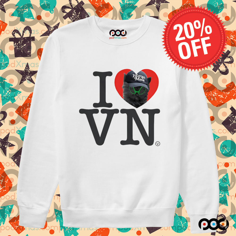 I Love VN human made black cat shirt