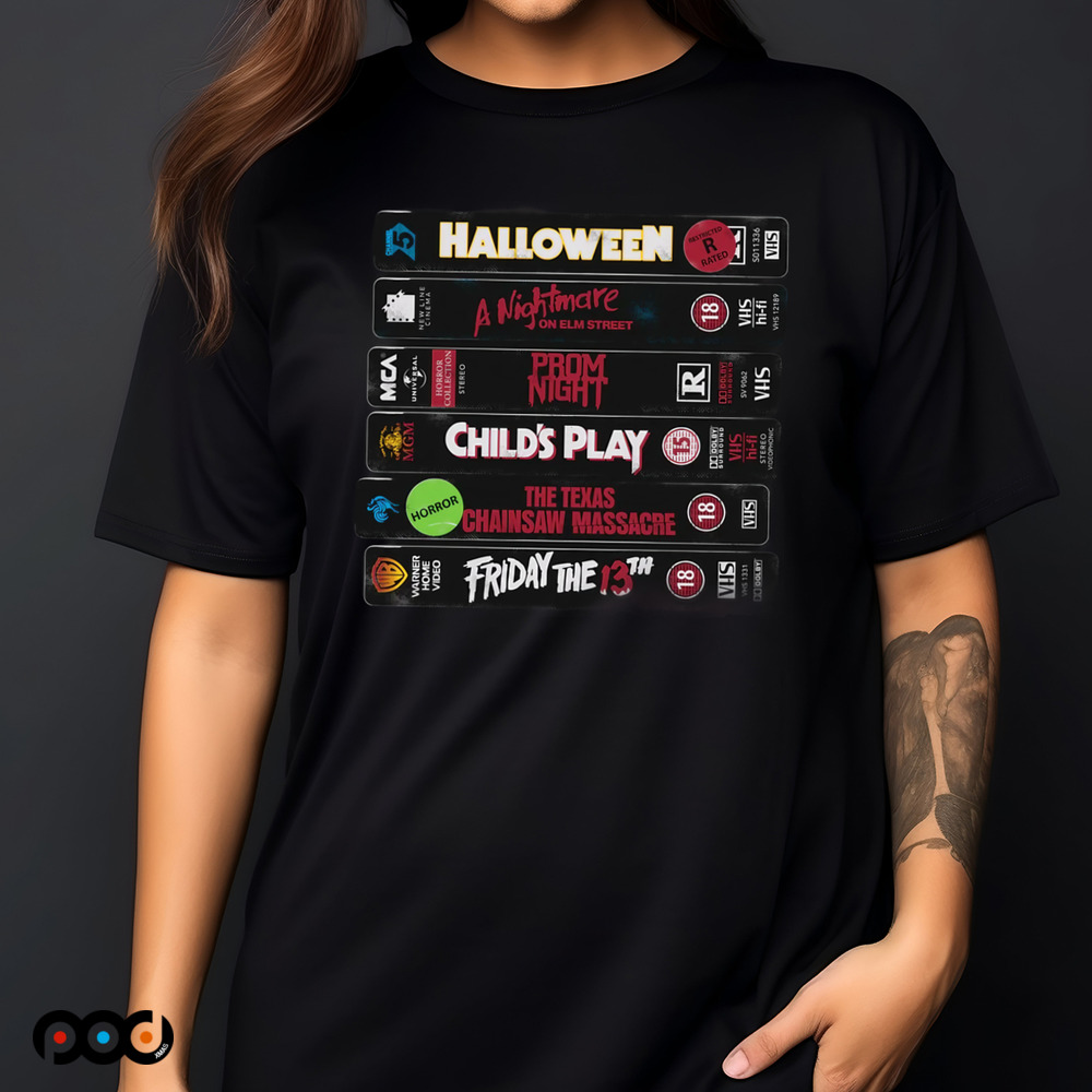 VHS Slasher Stalk Halloween a nightmare prom night child's play shirt