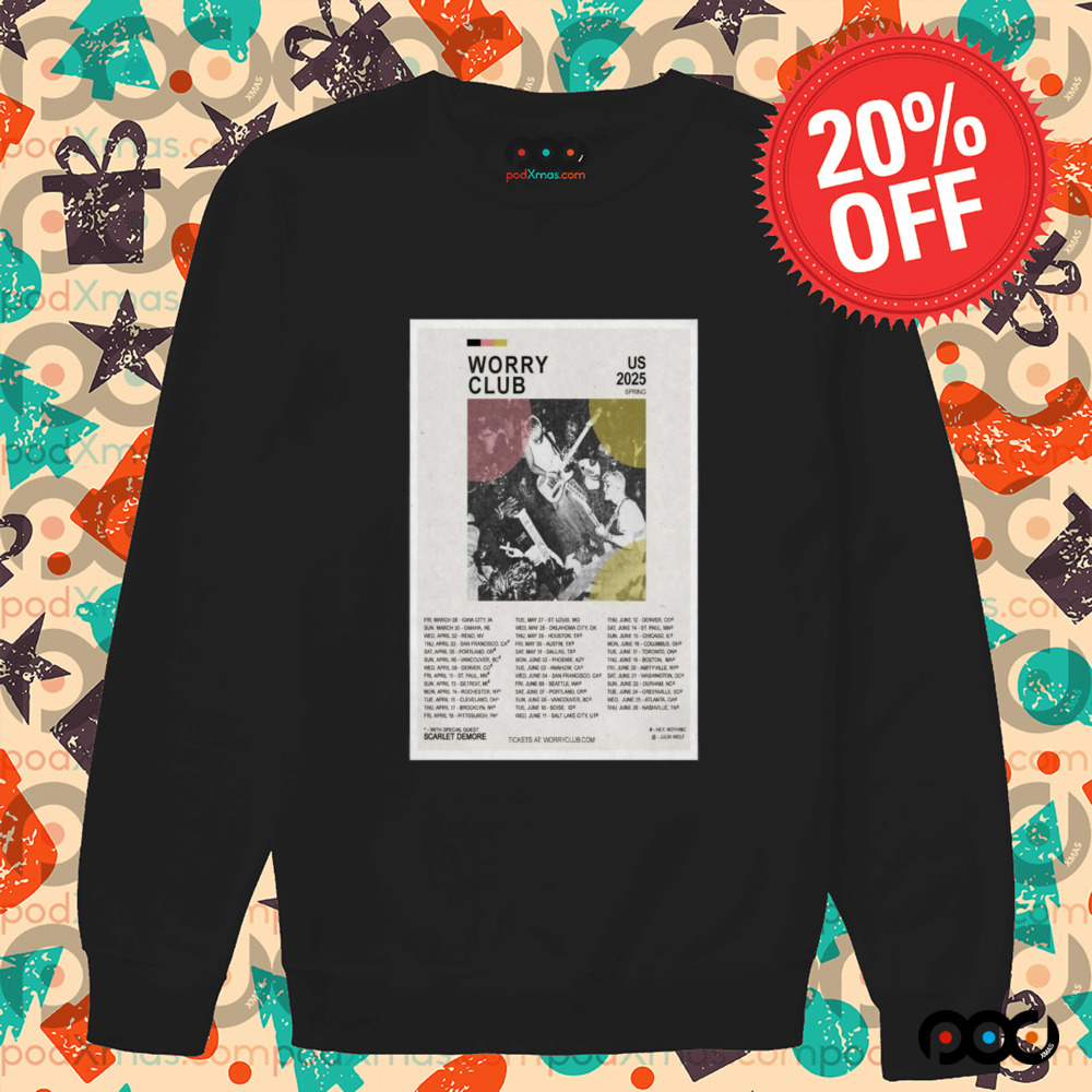 Worry Club Spring US 2025 Tour Poster Shirt