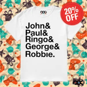 Robbie Williams Wearing John Paul Ringo George Robbie 2025 Shirt