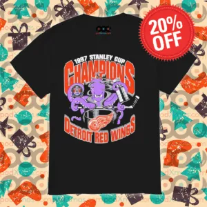 1997 Stanley Cup Champions Detroit Red Wings Octopus Shirt