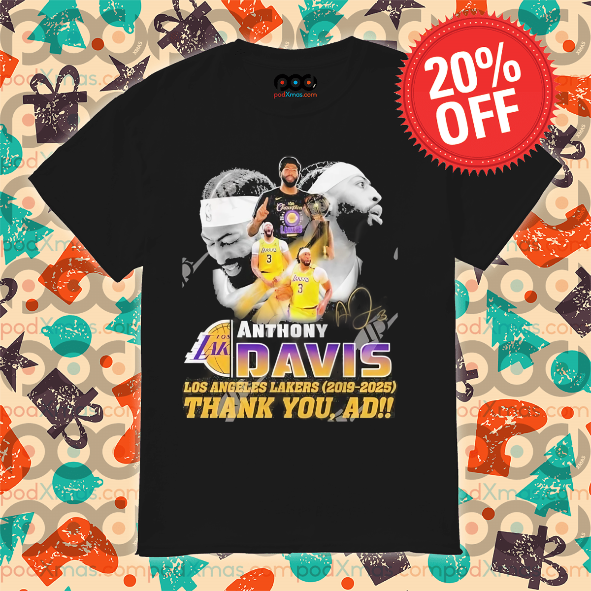 Anthony Davis X Los Angeles Lakers 2019 2025 Thank You AD Shirt Anthony Davis X Los Angeles Lakers 2019 2025 Thank You AD Shirt