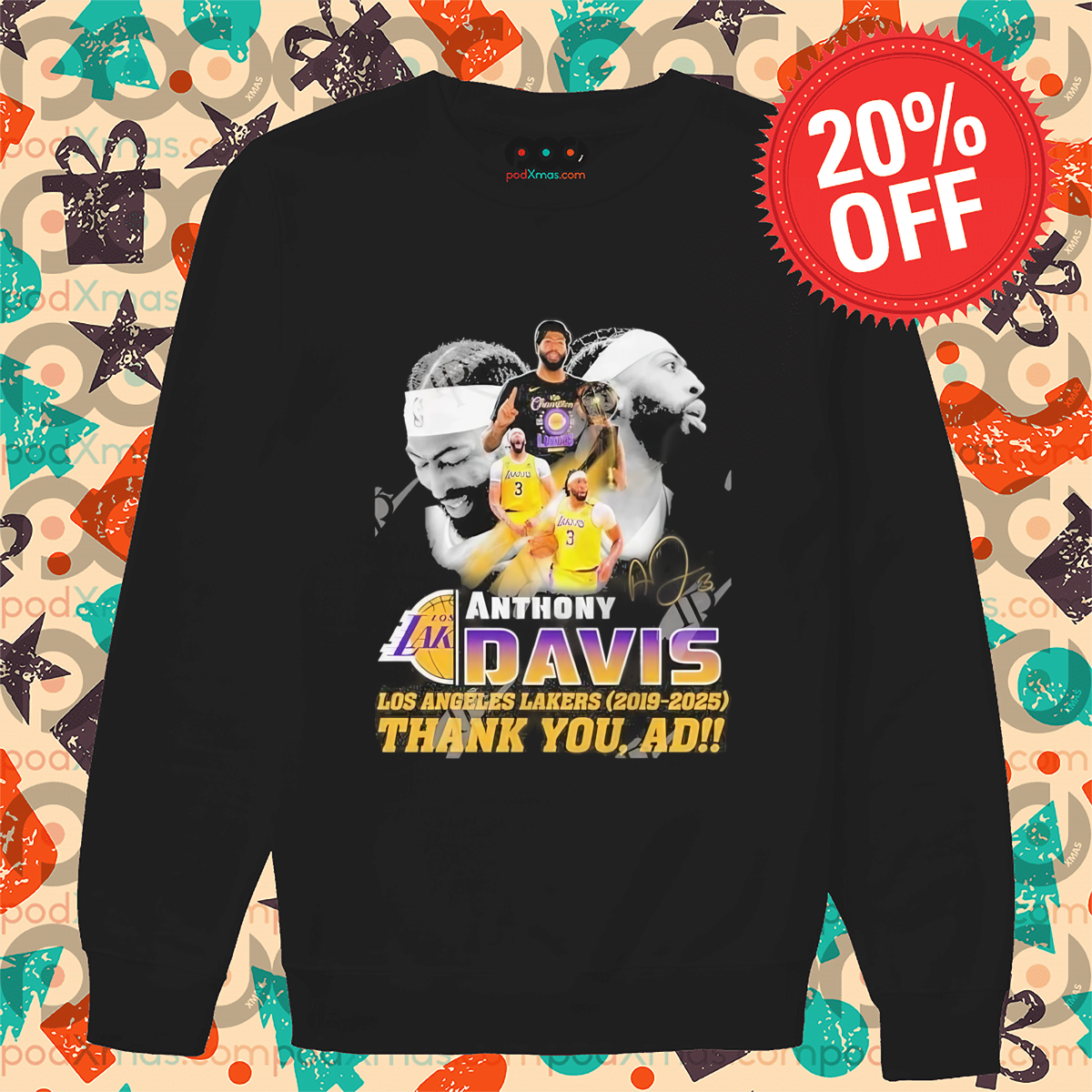 Anthony Davis X Los Angeles Lakers 2019 2025 Thank You AD Shirt Anthony Davis X Los Angeles Lakers 2019 2025 Thank You AD Shirt