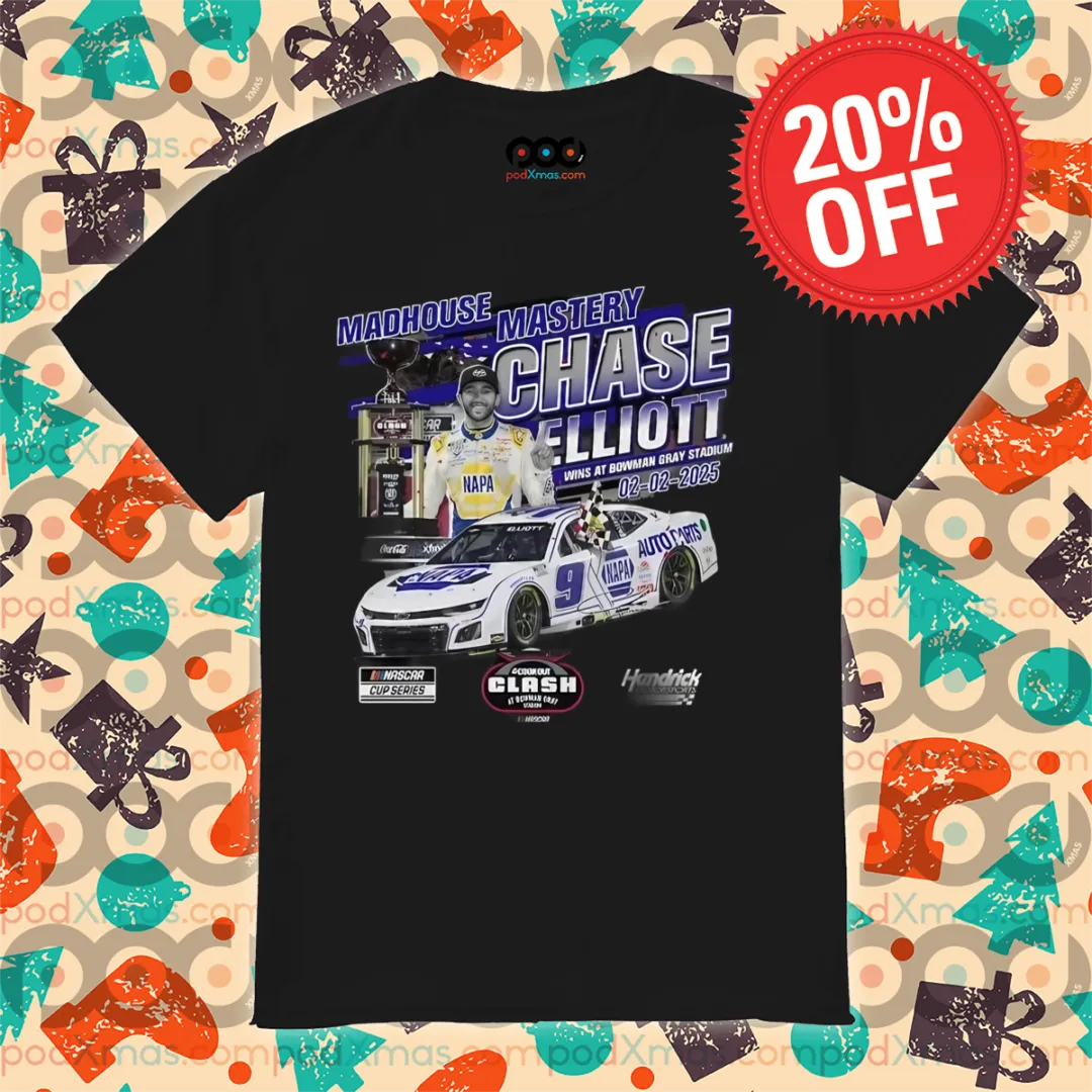 Chase Elliott 2025 Cook Out Clash At Bowman Gray Race Winner Shirt