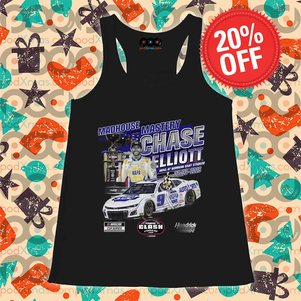 Chase Elliott 2025 Cook Out Clash At Bowman Gray Race Winner Shirt