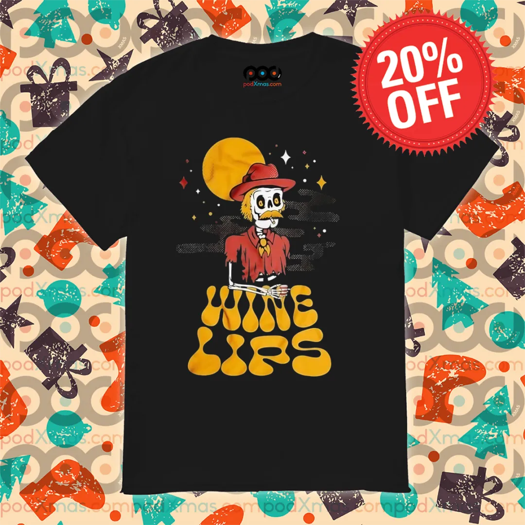Wine Lips Skeleton Cowboy Shirt