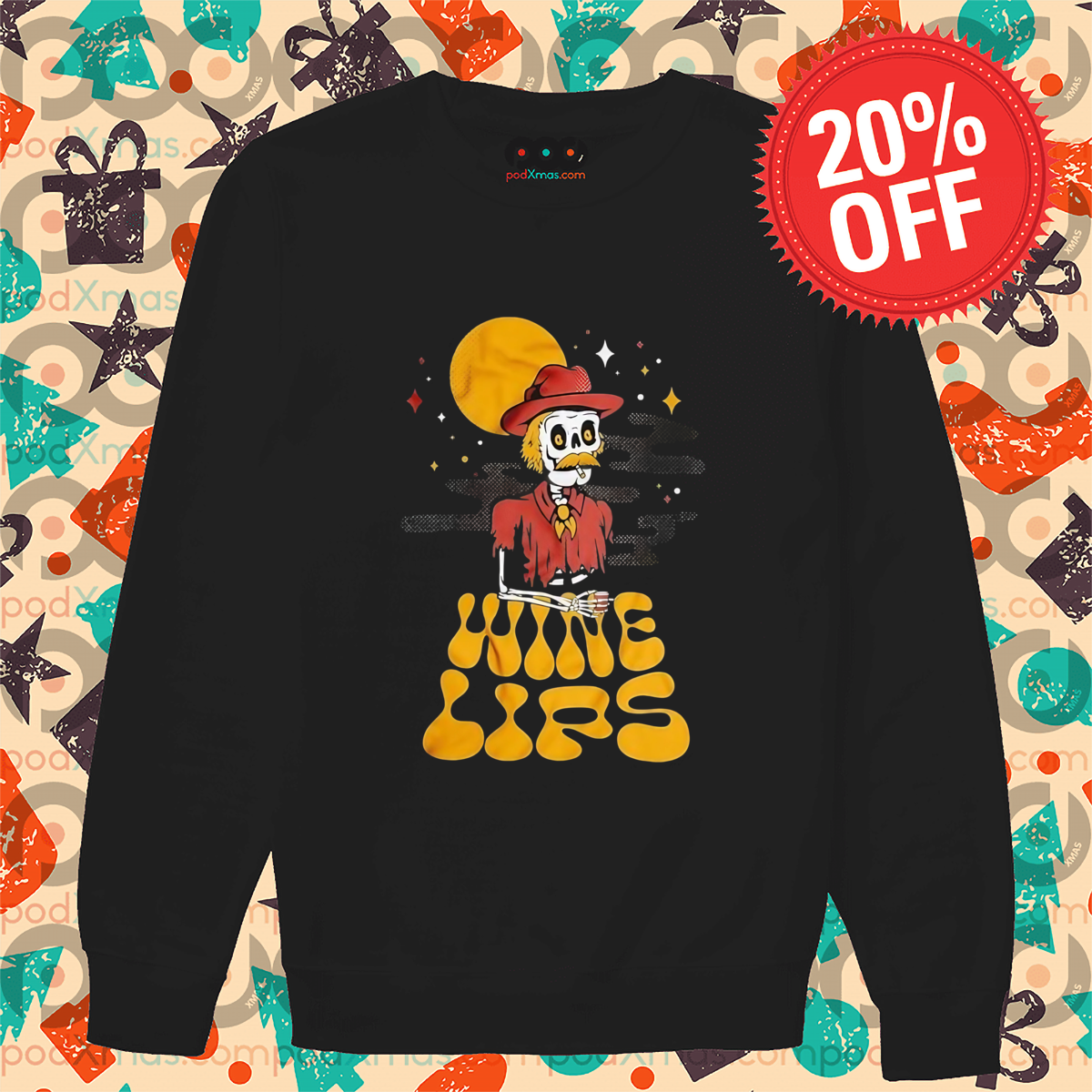 Wine Lips Skeleton Cowboy Shirt