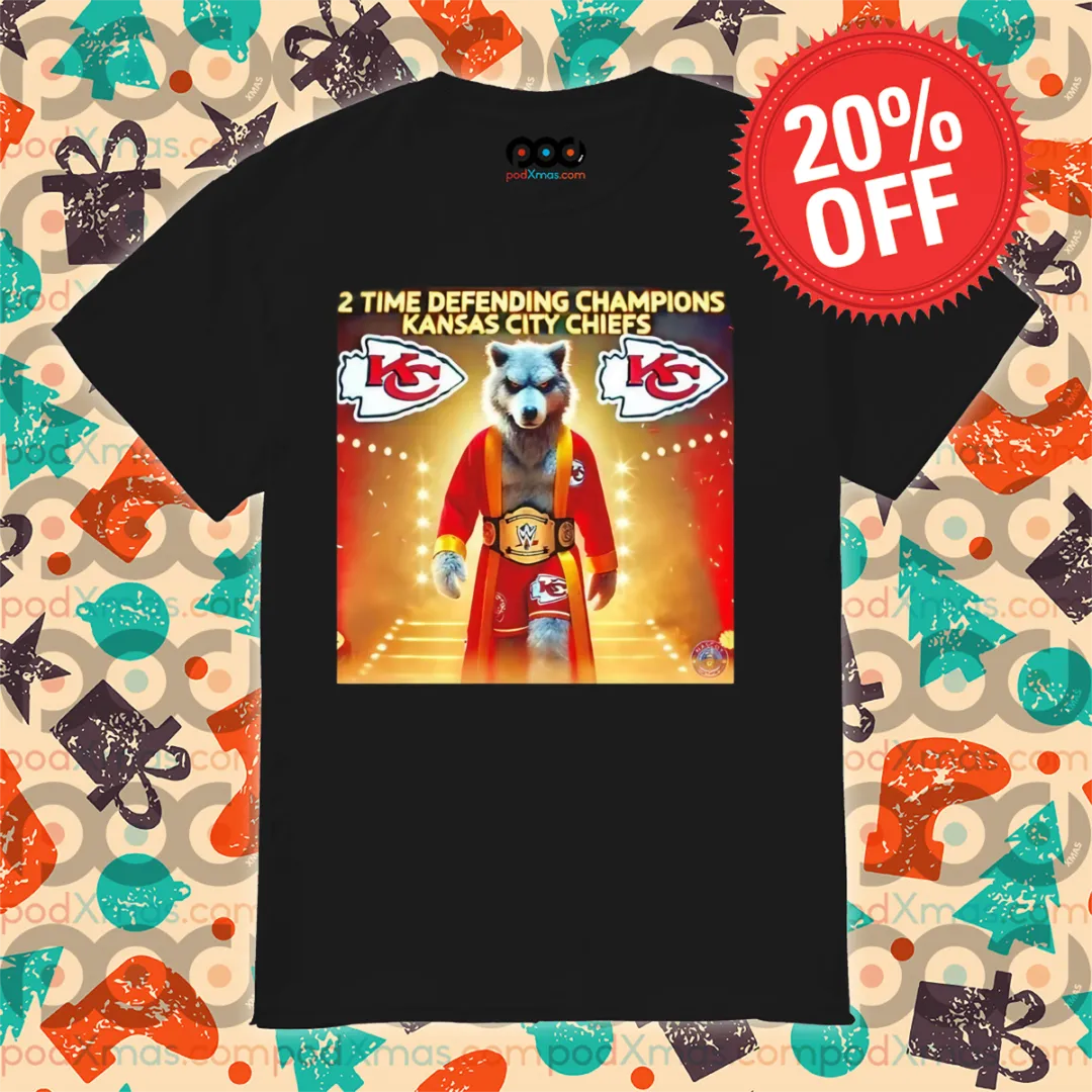 Wolf Kansas City Chiefs 2 Time Defending Champions Shirt