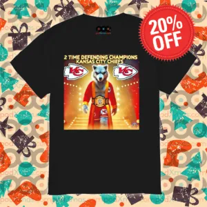 Wolf Kansas City Chiefs 2 Time Defending Champions Shirt