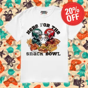 Super Bowl 2025 Kansas City Vs Philadelphia Eagles Here For The Snacks Bow Shirt