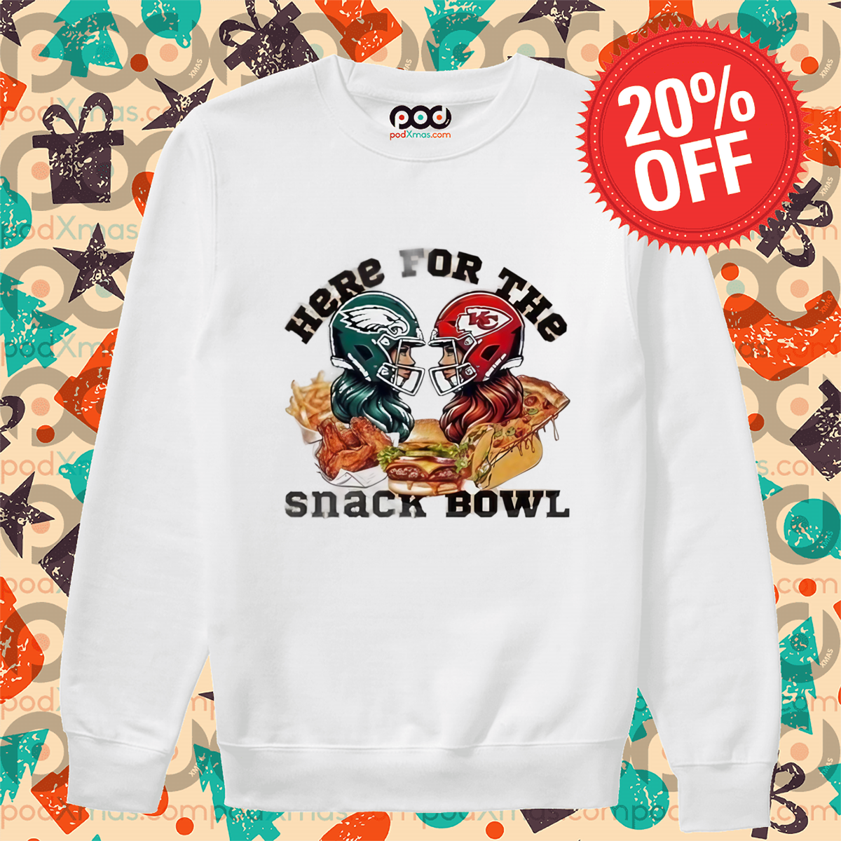 Super Bowl 2025 Kansas City Vs Philadelphia Eagles Here For The Snacks Bow Shirt