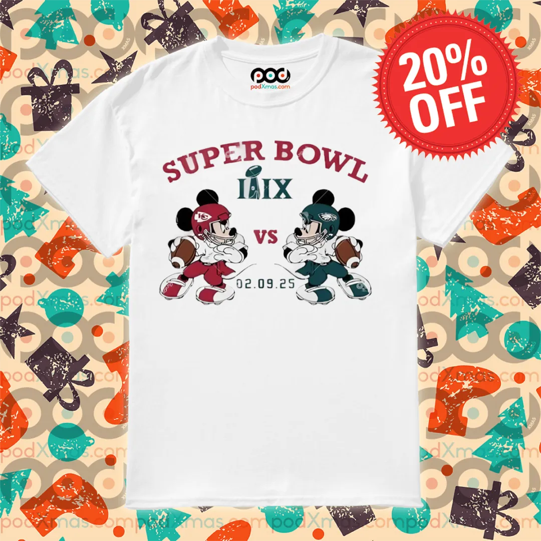 Mickey Mouse Philadelphia Eagles Vs Kansas City Chiefs 2025 Super Bowl Lix Shirt