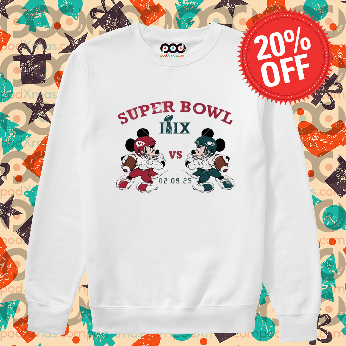Mickey Mouse Philadelphia Eagles Vs Kansas City Chiefs 2025 Super Bowl Lix Shirt