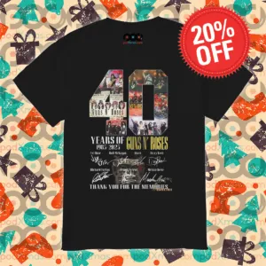 40 Years Of 1985 2025 Guns N Roses Thank You For The Memories Signatures Shirt
