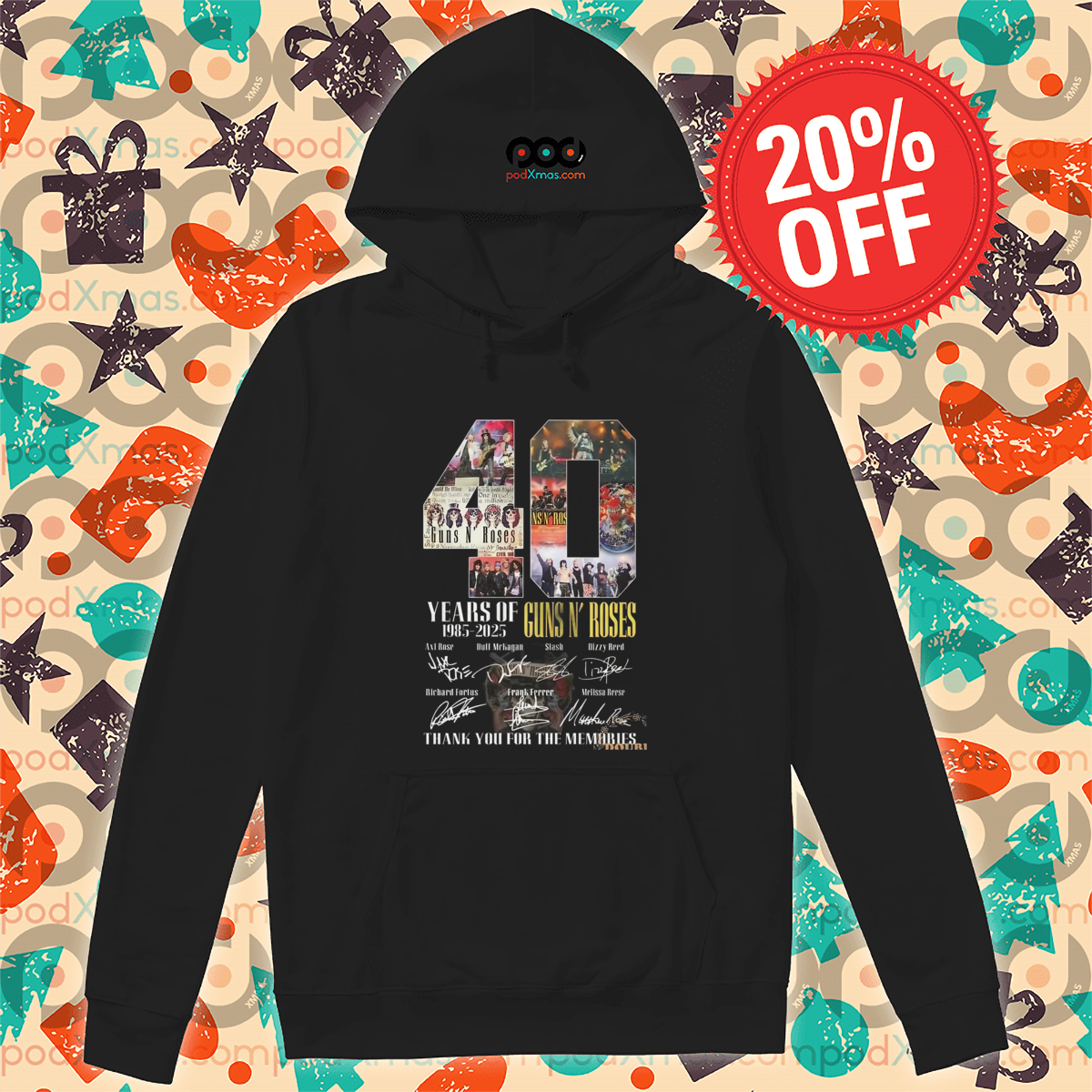 40 Years Of 1985 2025 Guns N Roses Thank You For The Memories Signatures Shirt