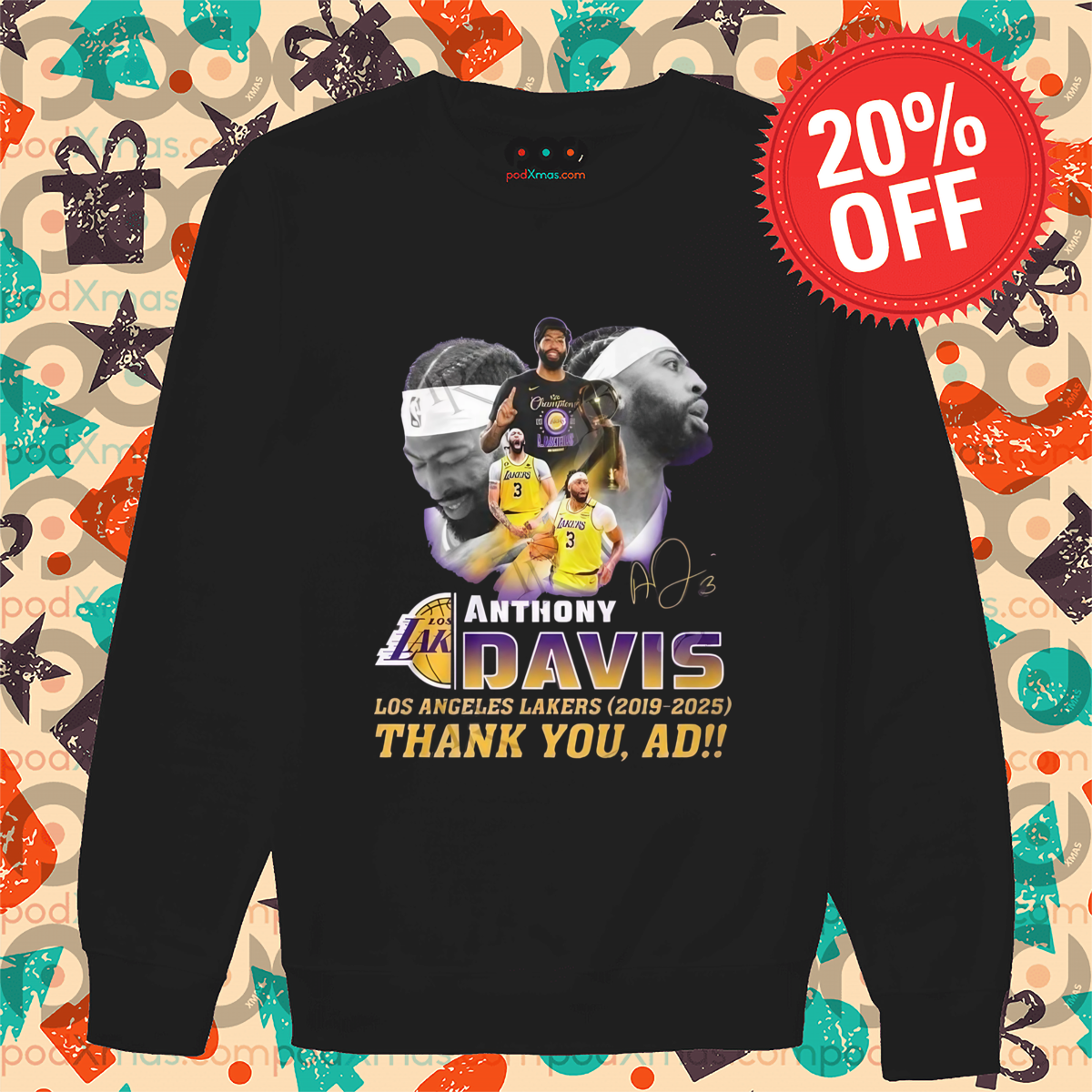 Anthony Davis X Los Angeles Lakers 2019 2025 Thank You AD Shirt Anthony Davis X Los Angeles Lakers 2019 2025 Thank You AD Shirt